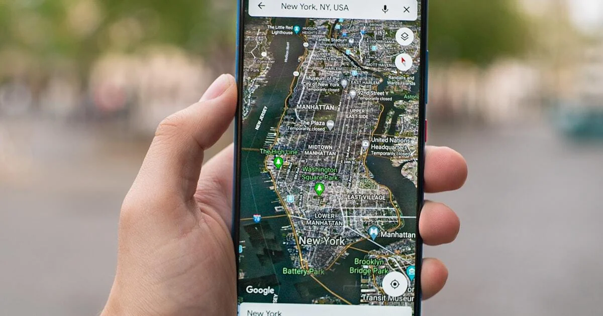 Google Maps showing local business listings on smartphone